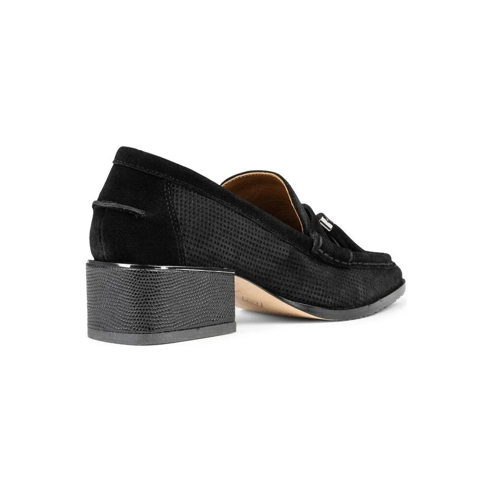 🆕 DONALD PLINER Arroyo Tassel Suede Loafer Shoes 8 Black - Picture 4 of 16